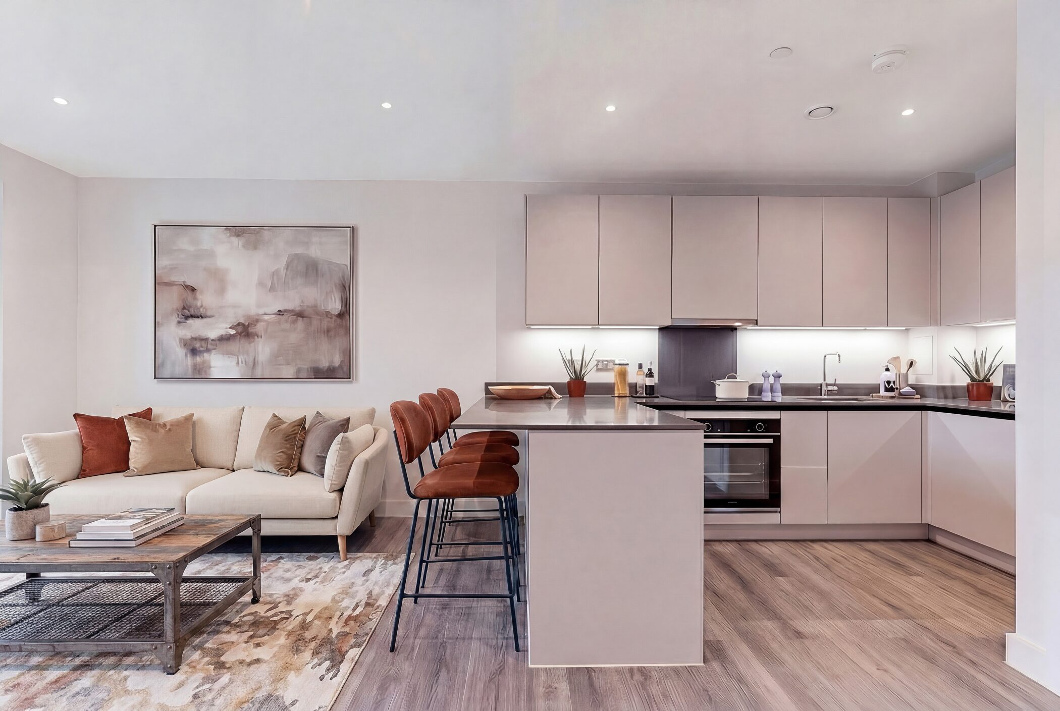 Living and kitchen