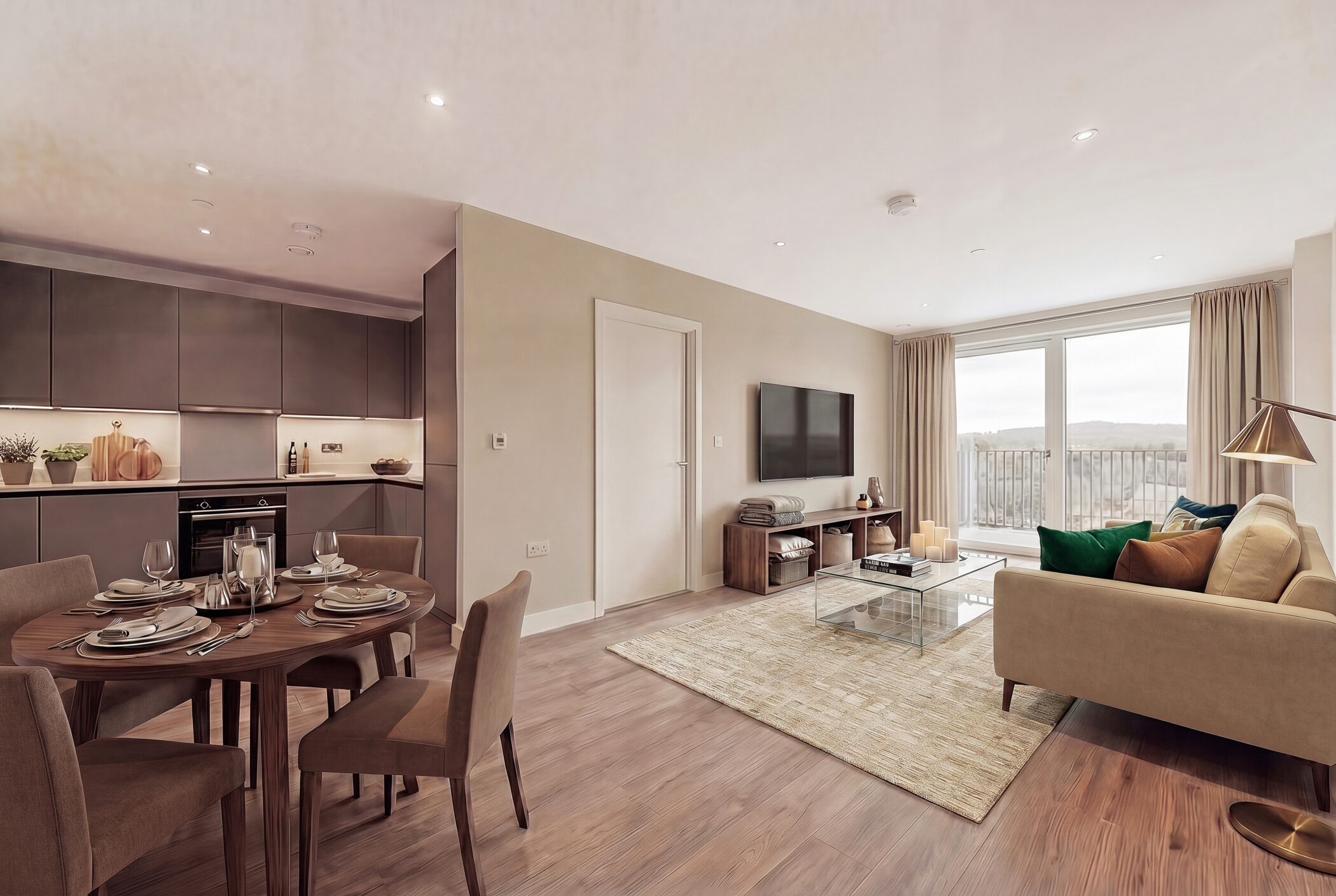 Living and kitchen