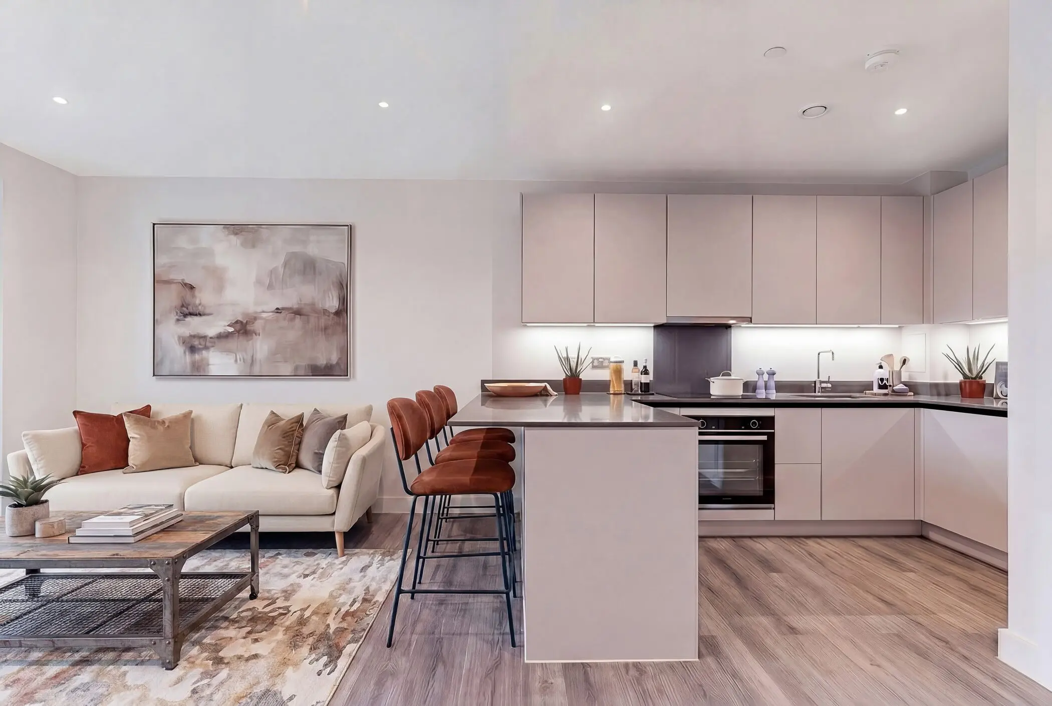 Living and kitchen