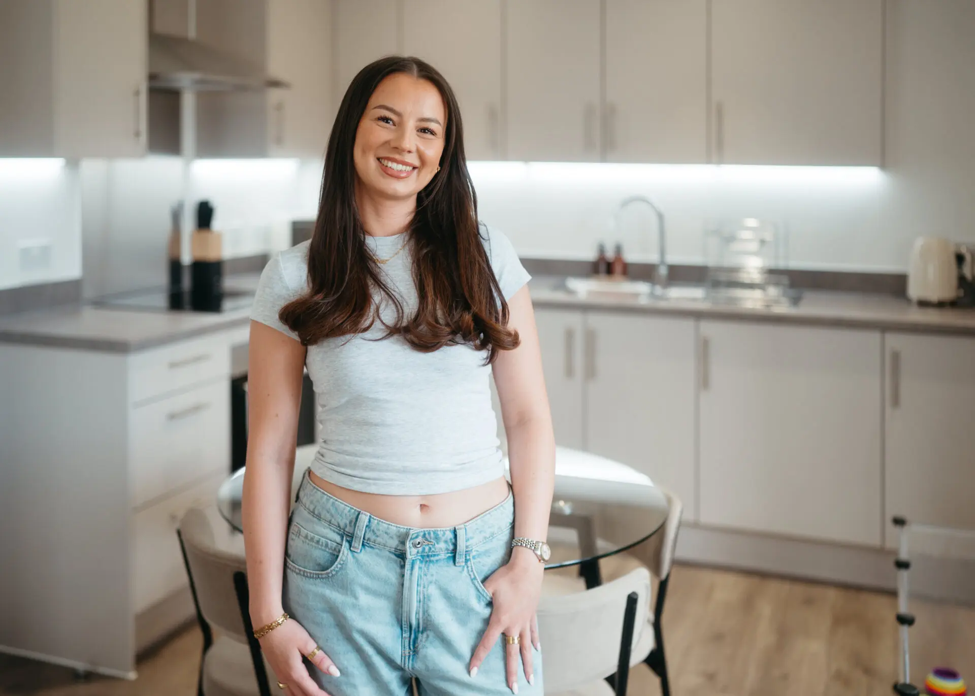 Ellie in Spring Acres kitchen